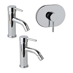 Kiamami Valentina LOT DE MITIGEURS POUR LAVABO, BIDET ET ENSEMBLE DE DOUCHE À ENCASTRER CHROMÉ | FASSA