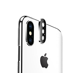 Wewoo Film de verre trempé de protecteur d'objectif de caméra en métal d'alliage titanique pour iPhone XS Max Argent