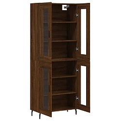 Avis vidaXL Buffet haut Chêne marron 69,5x34x180 cm Bois d'ingénierie