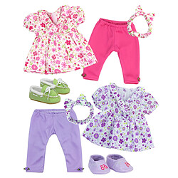 Teamson Kids Ensemble de vêtements de poupées Baby Dolls de Sophia, robe et accessoires à fleurs de 15 "poupées