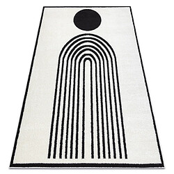 RUGSX Tapis moderne MODE 8597 géométrique crème noir 120x170 cm