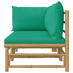 Acheter Maison Chic Salon de jardin 2 pcs avec coussins - Table et chaises d'extérieur - Mobilier/Meubles de jardin Moderne vert bambou -MN88303