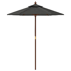 Helloshop26 Parasol mobilier de jardin avec mât en bois 196 x 231 cm anthracite 02_0008332