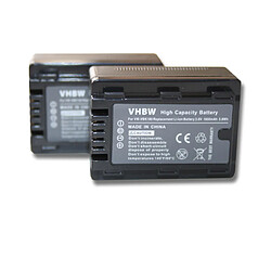 vhbw set de 2 batteries 1600mAh pour caméscope Panasonic HC-V10, HC-V100, HC-V100M, HC-V500, HC-V500M, HC-V700, HC-V700M