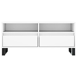 Acheter vidaXL Meuble TV blanc 100x34,5x44,5 cm bois d'ingénierie