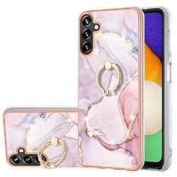 Coque en TPU anti-rayures, électroplaqué, IMD flexible, motif marbre avec béquille Or rose 005 pour votre Samsung Galaxy A13 5G