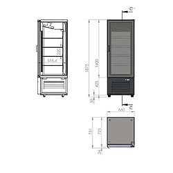 AFI COLLIN LUCY? Vitrine Réfrigérée 4 Faces Vitrées avec Eclairage LED - 600 L - AFI Collin Lucy