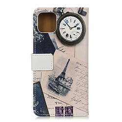 Etui en PU impression de motifs tour et lettres pour votre Apple iPhone 12 Max/12 Pro 6.1 pouces