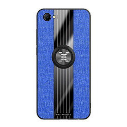 Wewoo Coque Souple Pour OPPO A3 XINLI tissu de couture Shieldproof TPU Housse de protection avec support d'anneau bleu