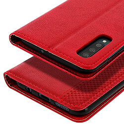 Avizar Housse Samsung Galaxy A50 Etui Coque Effet Vieilli Porte-cartes Support - Rouge pas cher