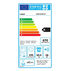 Sèche-linge à condensation 60cm 10kg - CSOEC10TE47 - CANDY