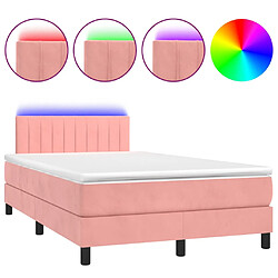 vidaXL Sommier à lattes de lit avec matelas et LED Rose 120x200cm