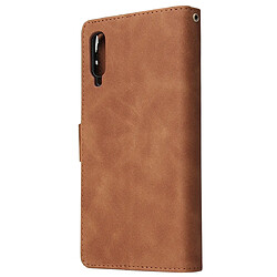 Avis Wewoo Housse Coque Etui à rabat horizontal multifonctionnel rétro pour Galaxy A70 avec fente carte & porte-monnaie et portefeuille fermeture à glissière et cadre photo et lanière brun