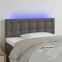 Maison Chic Tête de lit scandinave à LED,meuble de chambre Gris 90x5x78/88 cm Similicuir -MN63301