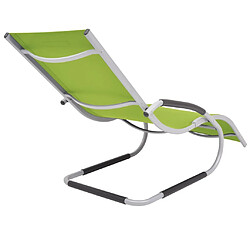 Acheter Maison Chic Chaise longue avec oreiller | Bain de soleil Relax | Transat Aluminium et textilène Vert -GKD94453