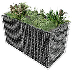 Maison Chic Jardinière,Lit surélevé - Bac à fleurs - pot de fleur à gabion Acier 180 x 90 x 100 cm Argenté -GKD99628