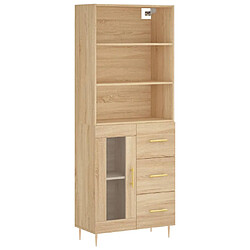 vidaXL Buffet haut Chêne sonoma 69,5x34x180 cm Bois d'ingénierie