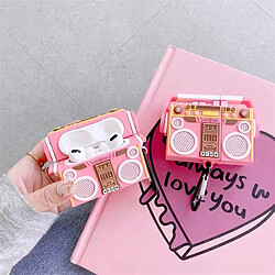 GUPBOO Airpods Coque Housse Étui Protecteur Compatible pour AirPods Pro-Ins fille radio rose