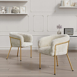 ComfortXL Chaise de Loisirs Luxe Léger (Lot de 2), Similicuir de Lapin, Beige