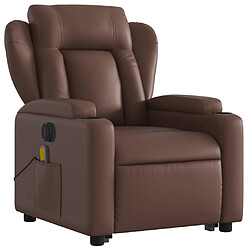 Avis vidaXL Fauteuil inclinable de massage électrique marron similicuir