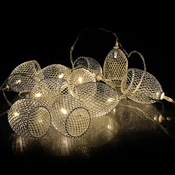 The Home Deco Factory Guirlande lumineuse en métal 10 LED Cage - L. 175 cm - Argent