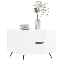 Avis Maison Chic Lot de 2 Tables basses,Table Console pour salon blanc brillant 50x50x40cm bois d'ingénierie -MN74228