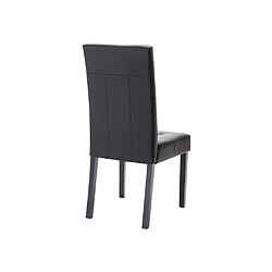 Vente-Unique Lot de 6 chaises VILLOSA - Simili noir & pieds bois noir pas cher