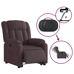 Acheter vidaXL Fauteuil inclinable électrique marron foncé tissu