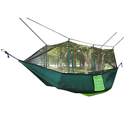 Arbre Double Hamac 2 Personne Balançoire Lit Patio Extérieur Avec Moustiquaire Vert Net