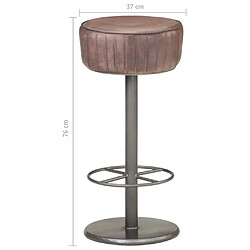 Acheter vidaXL Tabouret de bar Marron Cuir véritable