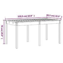 vidaXL Ensemble à manger de jardin 13 pcs blanc bois de pin massif pas cher