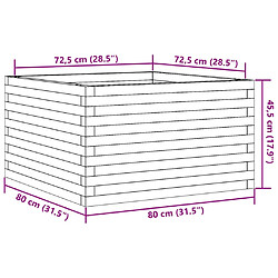 vidaXL Jardinière 80x80x45,5 cm bois de pin massif pas cher