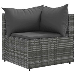 Avis vidaXL Salon de jardin 7 pcs avec coussins Gris Résine tressée