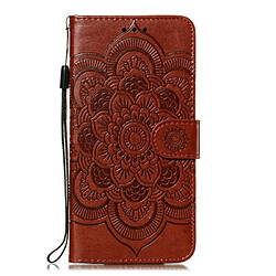 Wewoo Coque Etui à rabat en cuir Mandala avec motif gaufrage pour iPhone 11 Pro support et logements cartes portefeuille et cadre photo et lanière Marron