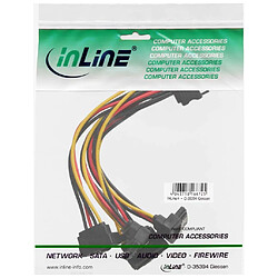 Câble électrique en Y SATA, InLine®, SATA fem. à 4x SATA mâle plié, 0,15m