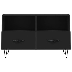 Maison Chic Meuble TV scandinave - Banc TV pour salon Noir 80x36x50 cm Bois d'ingénierie -MN22843 pas cher