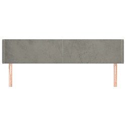 Avis Maison Chic Tête de lit scandinave avec oreilles,meuble de chambre Gris clair 163x16x78/88 cm Velours -MN46360