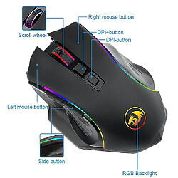 Acheter Universal Griffin M602 KS RVB Gaming Wired Wireless Mouse 8000 DPI 8 Boutons Programmable Ergonomic pour Gamer