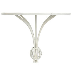 Acheter Pegane Table d'appoint ronde en métal coloris blanc - Diamètre 81 x Hauteur 81.5 cm