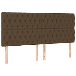 Acheter Maison Chic Tête de lit scandinave à LED,meuble de chambre Marron foncé 200x7x118/128 cm Tissu -MN17069