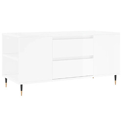 vidaXL Table basse blanc brillant 102x44,5x50 cm bois d'ingénierie