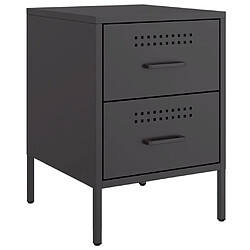 vidaXL Table de chevet noir 36x39x50,5 cm acier