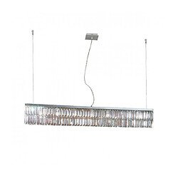 Luminaire Center Suspension design en cristal PRISMA chrome 7 ampoules