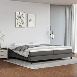 Maison Chic Lit Adulte - Lit simple Lit à sommier tapissier avec matelas moelleux - Meuble de Chambre - Gris 200x200 cm Similicuir -MN45375