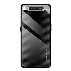 Wewoo Coque Pour Galaxy A80 / A90 étui de protection en verre dégradé de texture noir