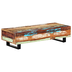 vidaXL Table basse 120x50x30 cm Bois de récupération solide et acier