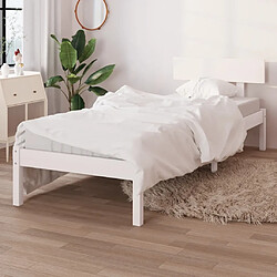 Maison Chic Lit Moderne Chambre - Cadre/structure de lit pour adulte Blanc Bois de pin massif 100x200 cm -MN10058