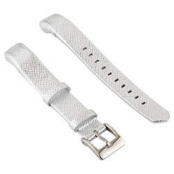 Wewoo Bracelet pour montre connectée de en cuir brillant avec Smartwatch Fitbit Alta blanc