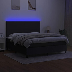 Avis vidaXL Sommier à lattes de lit et matelas et LED Noir 160x200 cm Tissu