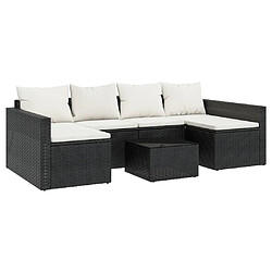 vidaXL Salon de jardin 2 pcs avec coussins Noir Résine tressée